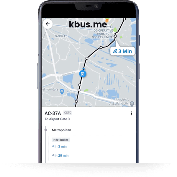 kbus.me live bus tracking on a phone